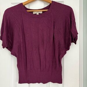 LOFT Rich Purple Short Sleeve Top
